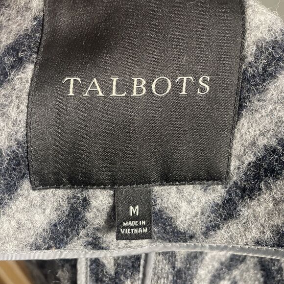 Talbots Womens Wool Blend Cardigan Sweater Medium Front Zipper Gray Long Sleeves - Picture 8 of 8